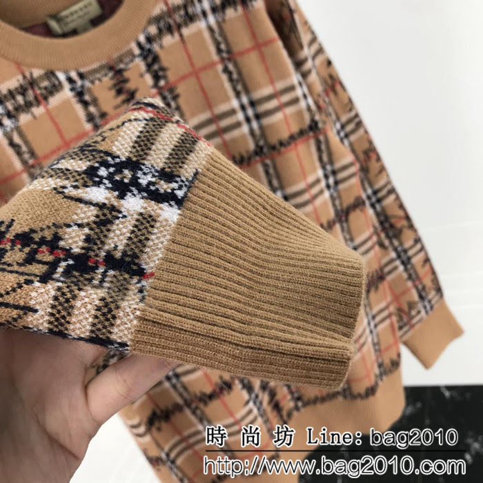 BURBERRY巴寶莉 經典款 18SS秋冬系列 經典條格塗鴉毛衣 ydi1087